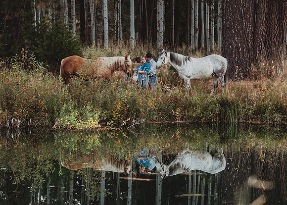 Equine, Cowboy, Unicorn & Little Cowfolk portrait photo shoot mt shasta northern california