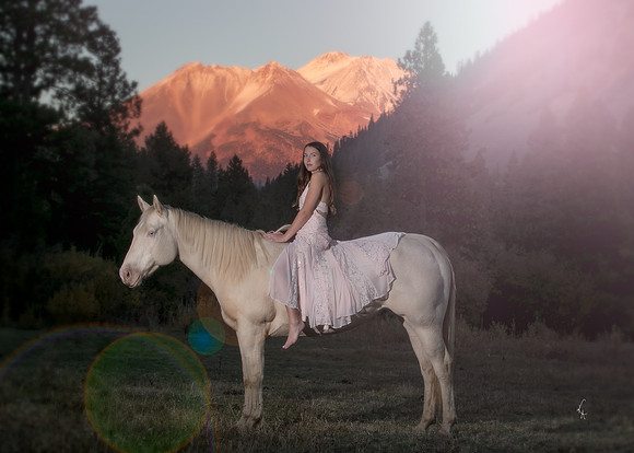 Equine, Cowboy, Unicorn & Little Cowfolk portrait photo shoot mt shasta northern california