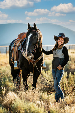 Equine, Cowboy, Unicorn & Little Cowfolk portrait photo shoot mt shasta northern california